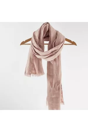 Linen Couture Men Scarves - Pale Linen Scarf With Tassels