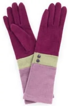 Pink Powder Women Gloves - Vivienne Long Wool Gloves Damson