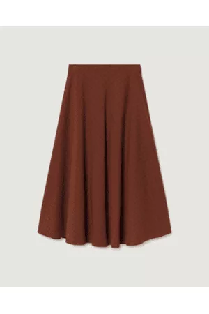 Thinking Mu Women Midi Skirts - Clay Checks Lavanda Skirt