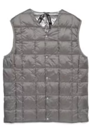 TAION Men Gilets - V Neck Button Vest - Dark Charcoal
