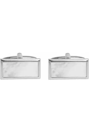 Dalaco Men Watches - Mother Of Pearl Rectangle Cufflinks - Silver