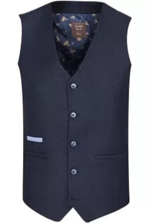 Fratelli Men Waistcoats - Textured Suit Waistcoat - Navy