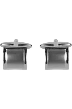 Dalaco Men Watches - Square Cufflinks - Brushed Silver