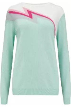 Lilac Rose Women Sweaters - Sugarhill Astrid Jumper In Mint And Off-White Lightning Flash