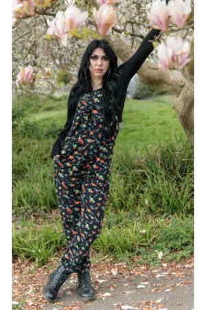 Run and Fly Women Graduation Dresses - Run & Fly Rainbow Dinosaur Stretch Twill Dungarees