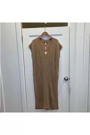 AUTUMN CASHMERE Women Tunic Dresses - Rib Tunic Butterscotch