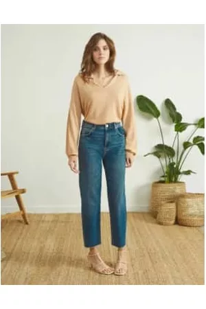 REIKO Women Straight Jeans - Niagara Straight Leg Jean - Mid Wash