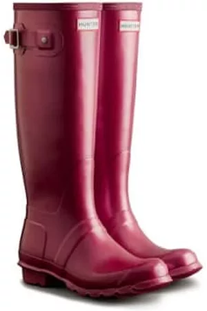 Hunter Men Waterproof Boots - Original Nebula Tall Wellington Boots Hayes Burgundy