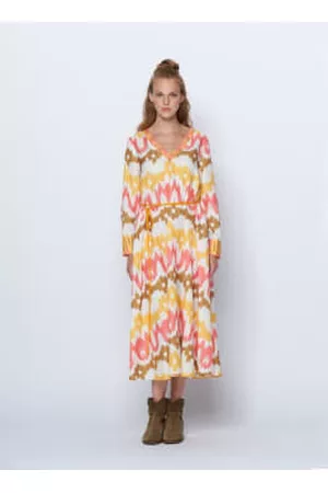 DELICATE LOVE Women Casual Dresses & Sundresses - Summer Sun Shira Ikat Silk Mix Dress
