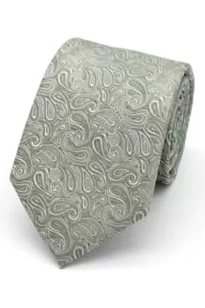 Knightsbridge Neckwear Men Neckties - Paisley Print Silk Tie - Sage