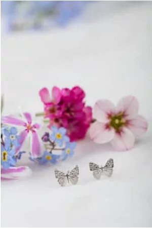Lark London Women Stud Earrings - Amanda Coleman Sterling Silver Butterfly Earrings - Mini Studs
