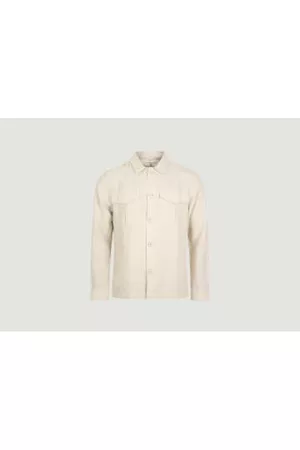 Knowledge Cotton Apparal Men Casual Shirts - Organic Linen Overshirt With Pockets