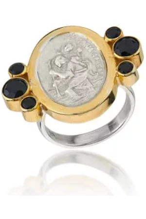 silver jewellery Women Gold Rings - Wdts St Christopher Moonstone Ring- Gold