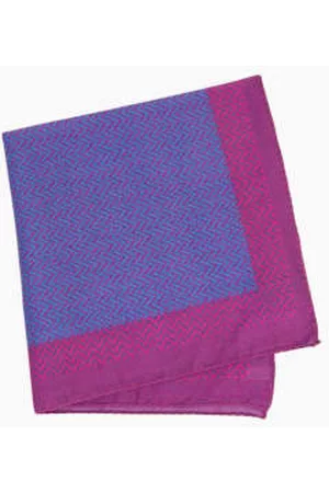 40 Colori Women Hair Accessories - Magenta Cotton Multi Zigzag Printed Bandana