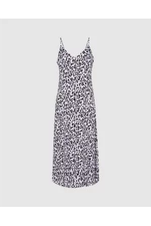 Anorak Women Printed & Patterned Dresses - Minimum Kaiana Maxi Strappy Dress Lilac Black Abstract Print