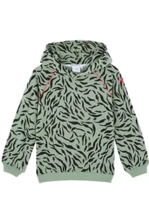 Scamp & Dude Boys Hoodies - : Kids Khaki With Black Zebra Hoodie