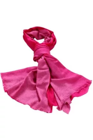 M&M Women Winter Scarves - Scarf - Silk Wool Ombre Pink With Pink