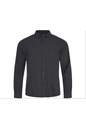 Knowledge Cotton Apparal Men Casual Shirts - 90889 Melange Flannel Custom Fit Shirt Total Eclipse