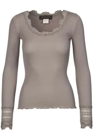 Rosemunde Women Long Sleeved Shirts - Silk Top Long Sleeve Dark Sand