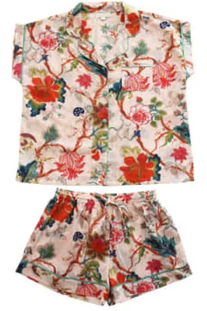 POWELL Women Short sleeved Shirts - Short Sleeve Cotton Pyjamas - Exotic Flowers