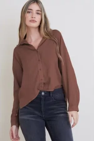 Bella Dahl Women Long Sleeved Shirts - Office Long Sleeve High Low Hem Shirt