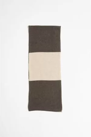 Universal Works Women Winter Scarves - Wool Cashmere Stripe Scarf Stone/grey