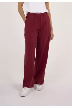 Knowledge Cotton Apparal Women Jeans - 700009 Posey Classic Loose Pants Rhubarb