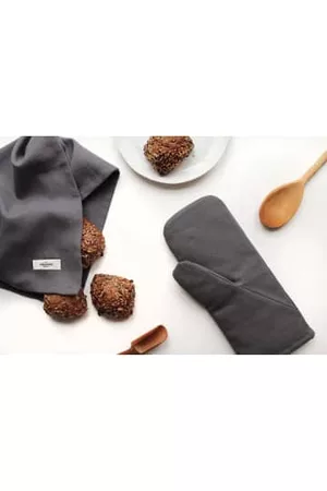 IRIS Men Gloves - Organic Cotton Oven Mitts - Dark Grey