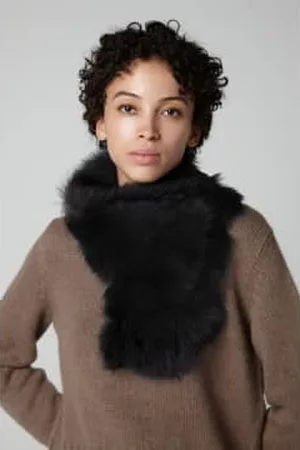 GUSHLOW & COLE Scarves - Baby Button Shearling Scarf