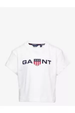 GANT Men Vintage T-Shirts - D1. Retro Shield Cropped T-shirt
