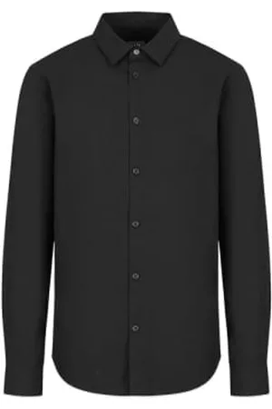 Armani Exchange Men Long Sleeved Shirts - Cotton Stretch Long Sleeve Shirt