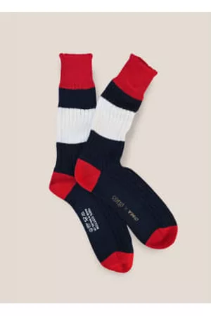 YMC Women Sports Leggings - Rib Sport Sock - Navy/red