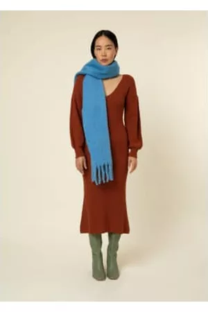 FRNCH Women Winter Scarves - Big Wool Scarf - Blue