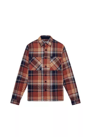 Wax London Men Casual Shirts - Whiting Overshirt Union Check Rust/multi From
