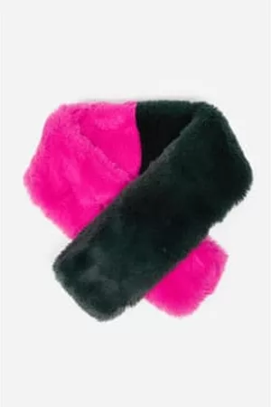 Miss Shorthair Women Scarves - Colour Block Faux Fur Tuck Through Scarf