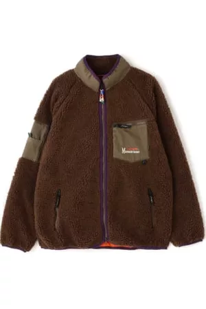 Manastash Men Fleece Jackets - Mt. Gorilla Fleece Mocca Brown Jacket Retro Pile