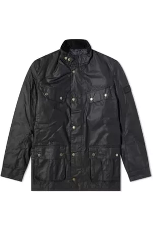 Barbour Men Blazers - International Duke Waxed Jacket Navy