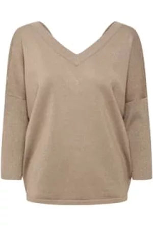 Saint Tropez Women Sweaters - Beige Kila Shimmer Pullover