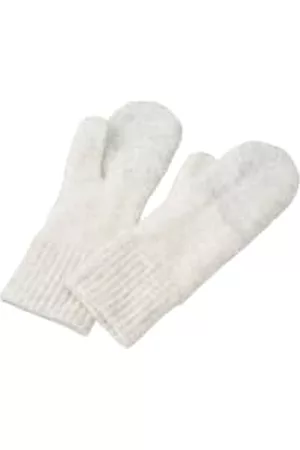 YAYA Women Gloves - Gloves in two tones with ribbed details - Oyster Mushroom