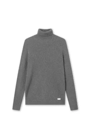 Foret Men Turtleneck Sweaters - Marsh Turtleneck Wool Knit - Steel