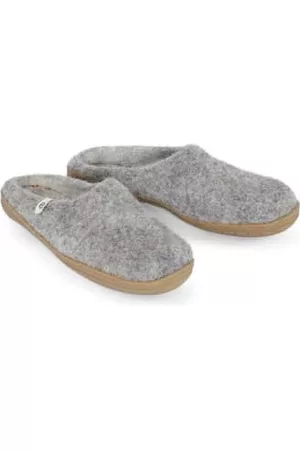 Egos Men Slippers - Hand-made /brown Felted Wool Slippers With Rubber Soles