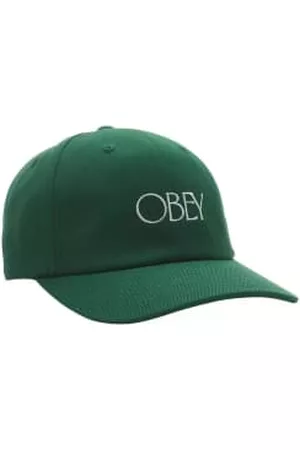 Obey Men Caps - Hedges 6 Panel Strapback Cap - Dark Cedar