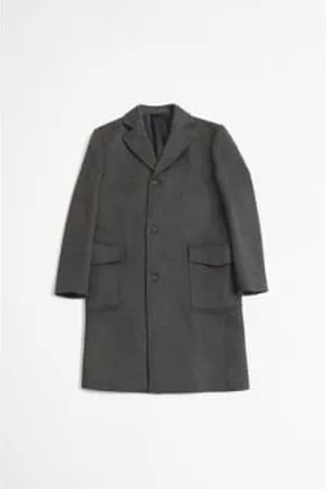 OFFICINE GENERALE Men Coats - Aymar Italian Wool Coat Dark Heather Grey