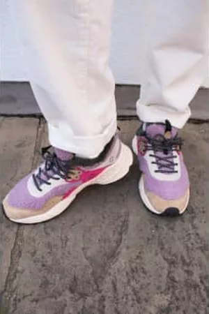Flower Mountain Women Sneakers - Kotetsu Suede Teddy Army/violet Trainers
