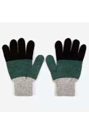 Miss Pompom Women Gloves - Colourblock Wool Gloves