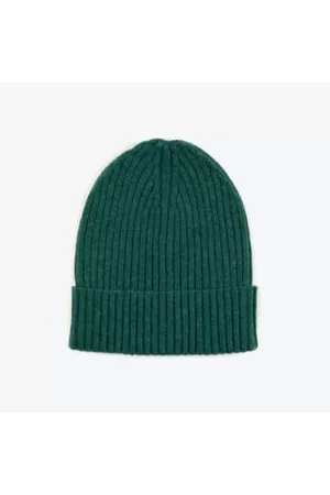 Miss Pompom Men Hats - Wool Ribbed Hat - Green