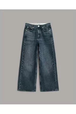 RAG&BONE Women High Waisted Jeans - Andi High Rise Ankle Wide Leg Corsi Jeans