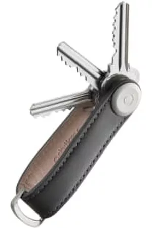 Orbitkey Men Keychains - Charcoal Leather Keyring