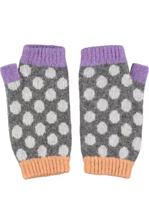 Catherine Tough Women Gloves - Peach & Spot Lambswool Wrist Warmers
