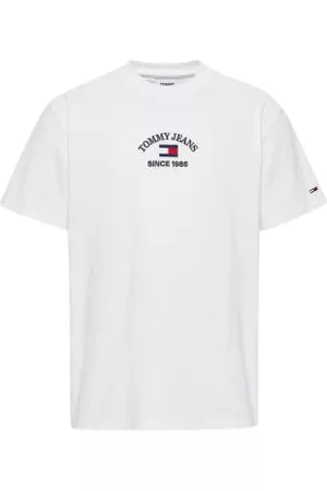 Tommy Hilfiger Men Short Sleeved T-Shirts - Tommy Jeans Timeless Flocked Flag T-shirt